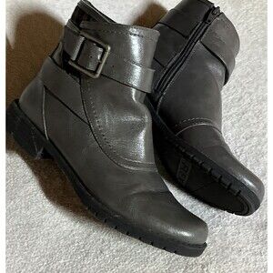 LifeStride Marvel Active Arch Boots Size 8.5 M Gray Zipper Ankle Booties Shoes